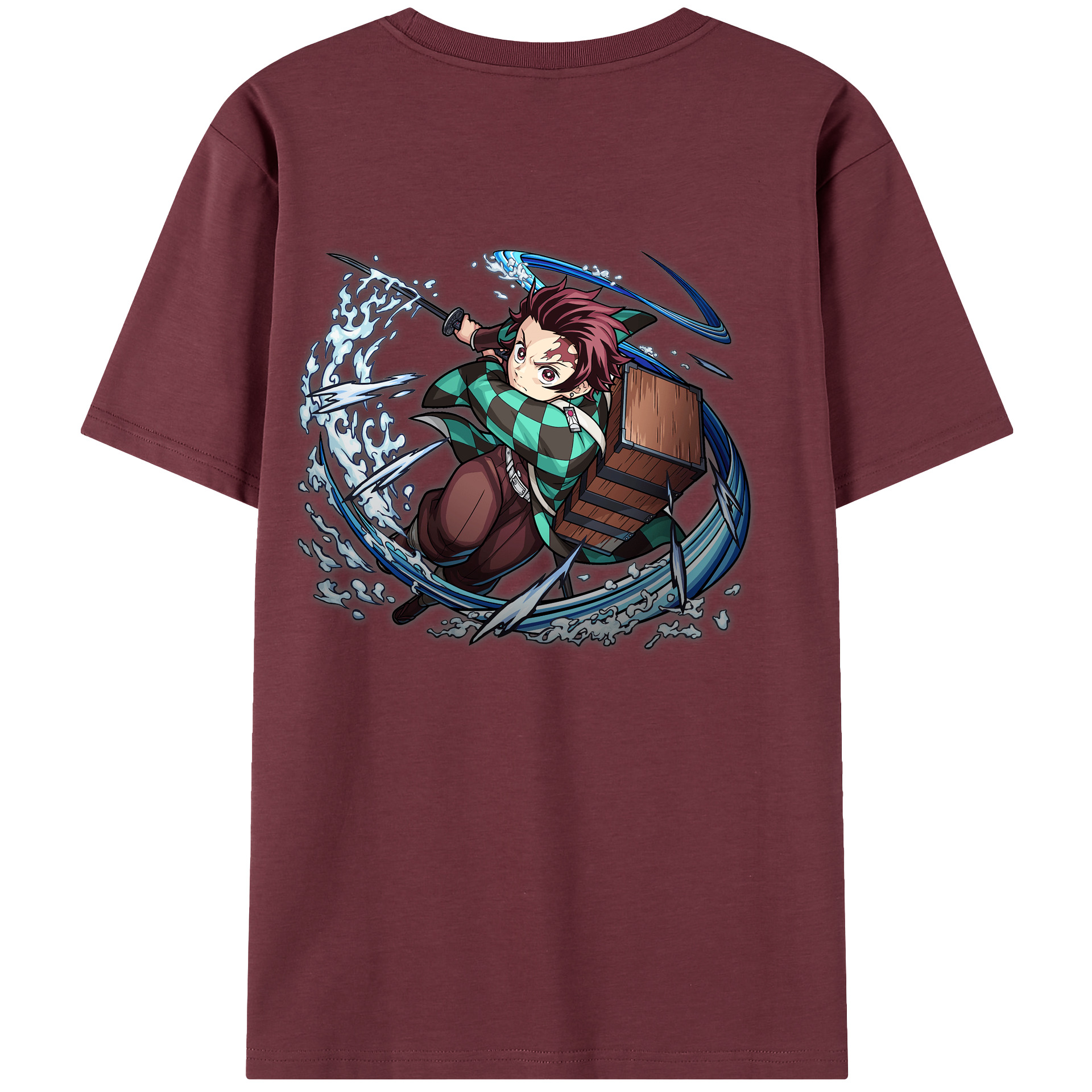 （画像用） 鬼滅の刃 竈門 炭治郎／かまど たんじろう Kamado Tanjirou 綿100％半袖Tシャツ（背面プリント）